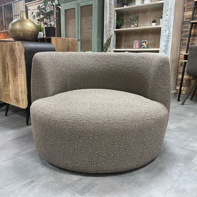 fauteuil_rond_tissu_bouclette_marron