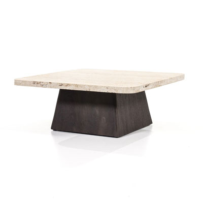 table_salon_carree_travertin_pied_bois_marron