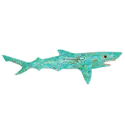 decoration_bois_requin_turquoise